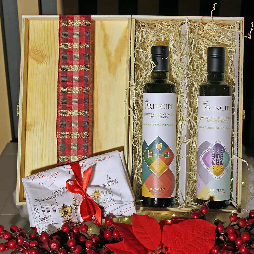 Peranzana e Nocellara 500 ml con Cassetta di Legno